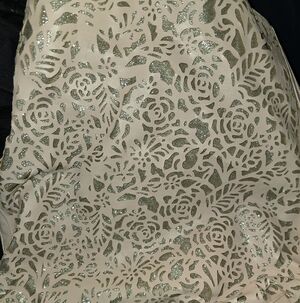 Icing Pale Pink Laser-Cut Floral Top with Silver Glitter Underlay